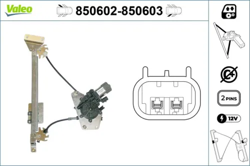 Raammechanisme VALEO 850602)