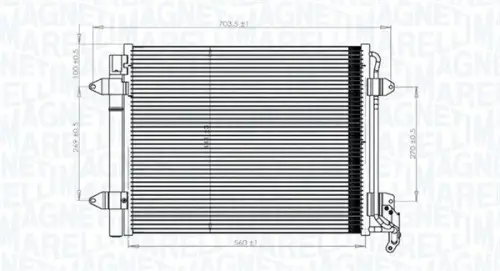 Condensor, airconditioning MAGNETI MARELLI 350203833000)