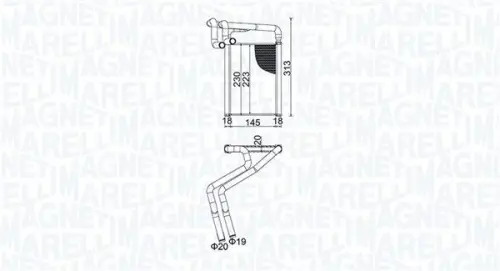 Kachelradiateur, interieurverwarming MAGNETI MARELLI 350218488000)