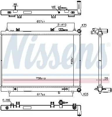 CHŁODNICA NISSAN PATHFINDER IV 3,5 4WD 14- NISSENS 606308)