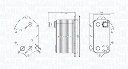 Oliekoeler, motorolie MAGNETI MARELLI 350300004000)