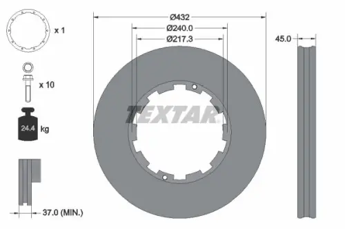 TARCZA HAM. DAF P. CF/XF 01- TEXTAR 93145611)