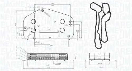 CHŁODNICA OLEJU OPEL ASTRA 1.6 05- MAGNETI MARELLI 350300004500)