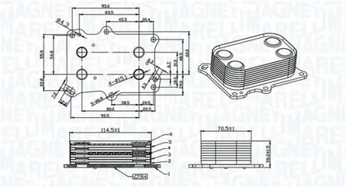 CHŁODNICA OLEJU FIAT 500L 1.4 07- MAGNETI MARELLI 350300004300)