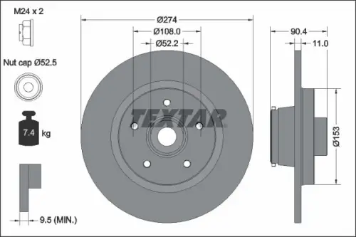 Remschijf TEXTAR 92329403)