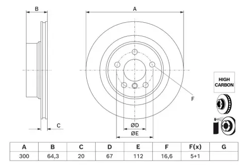 TARCZA HAM. BMW T. 2/3/4 1,6-2,0 19- BOSCH 0 986 479 J70)
