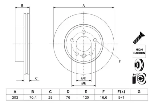 TARCZA HAM. VW P. CALIFORNIA/CRAFTER/MULTIVAN 1,4-2,0 16- BOSCH 0 986 479 J83)