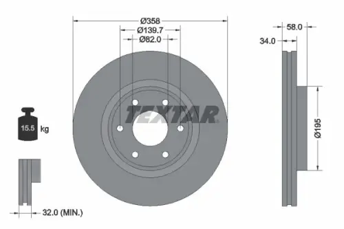 Remschijf TEXTAR 92309803)