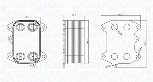 Oliekoeler, motorolie MAGNETI MARELLI 350300003300)