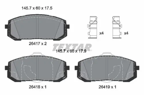 KLOCKI HAM. HYUNDAI P. ELANTRA/SONATA 1,6-2,5 20- TEXTAR 2641701)