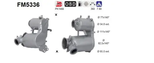 FILTR CZĄSTEK STAŁYCH DPF AUDI Q3 QUATTRO 40 2,0TDI EURO 6 AS FM5336)