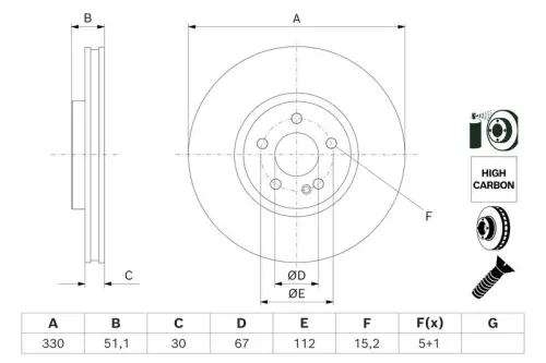 TARCZA HAM. DB P. C118/X118/H247/X247/W177/W247 1,3-2,0 18- BOSCH 0 986 479 J59)