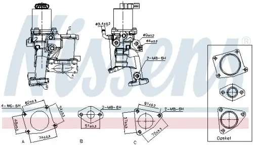 ZAWÓR EGR OPEL ASTRA H 1,7CDTI NISSENS 98513)