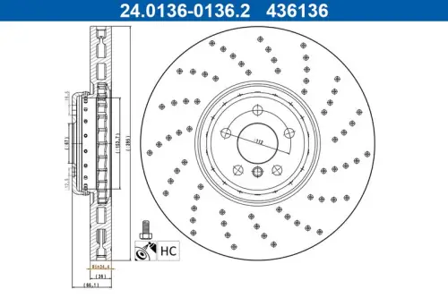 TARCZA HAM. BMW P. X5/X6 2,0-4,4 18- PR ATE 24.0136-0136.2)