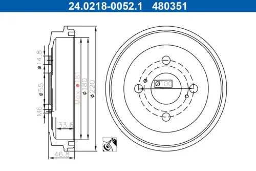 BĘBEN HAM. DAIHATSU T. CUORE/MATERIA/SIRION 1,0-1,5 05-13 BEZ ŁOŻYSKA ATE 24.0218-0052.1)