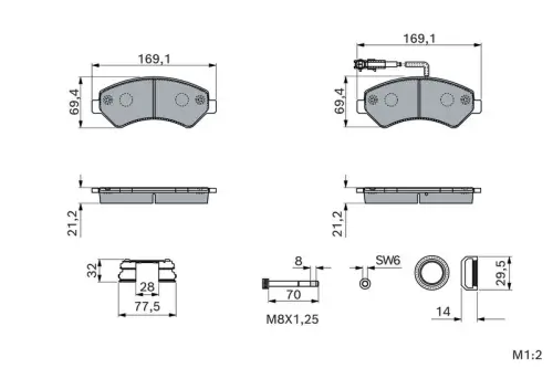 KLOCKI HAM. FIAT P. DUCATO 2,0-3,0 D 14- BOSCH 0 986 460 239)