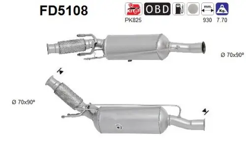 FILTR CZĄSTEK STAŁYCH DPF CITROEN 2,0HDI C4 PICASSO/DS5 EURO 5 AS FD5108)