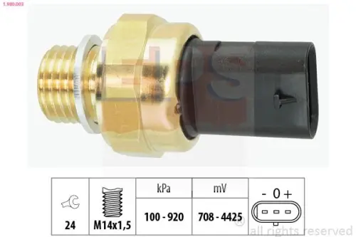 CZUJNIK CIŚN. OLEJU FIAT 500X 1,0 18- /OPEL CORSA E 1,3 CDTI 14- EPS 1.980.003)