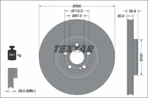 TARCZA HAM. DB P. C118/X118/H247/X247/W177/W247 1,3-2,0 18- TEXTAR 92324405)