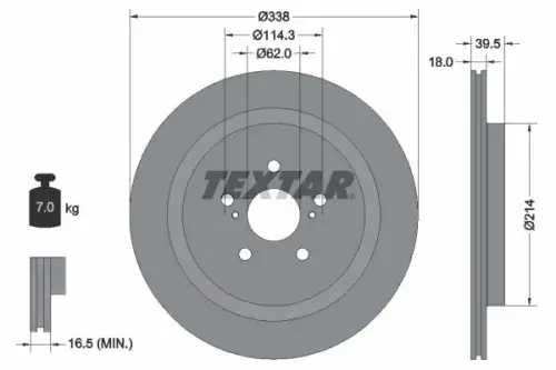 TARCZA HAM. LEXUS T. RX 2,0-3,5 15- TEXTAR 92325205)