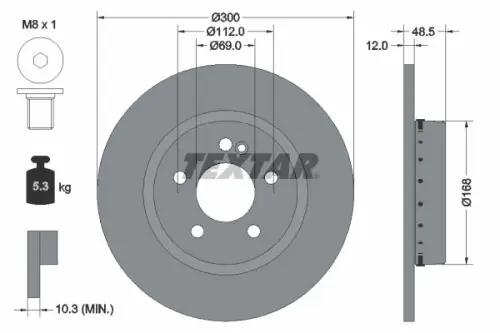 TARCZA HAM. DB T. W205/S205/C205/A205 1,5-2,2 14-23 TEXTAR 92357925)