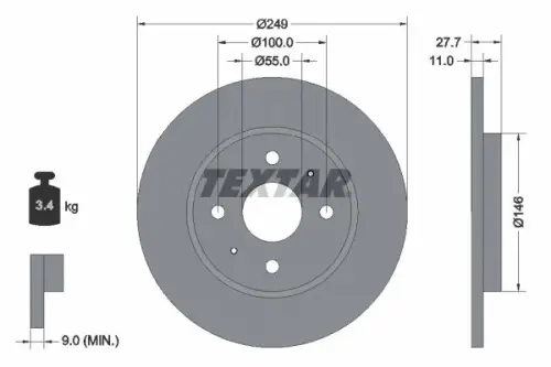 TARCZA HAM. BYD T. DOLPHIN EV 21- TEXTAR 92354903)