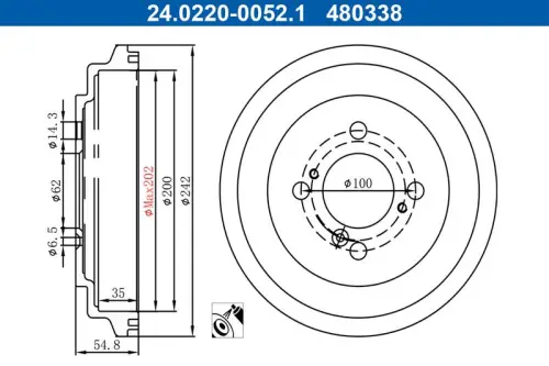 BĘBEN HAM. SUZUKI T. SWIFT 1,2-1,6/1,3 DDIS 10-17 ATE 24.0220-0052.1)