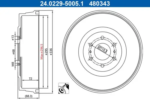 BĘBEN HAM. RENAULT T. ALASKAN 2,3 DCI 17- ATE 24.0229-5005.1)
