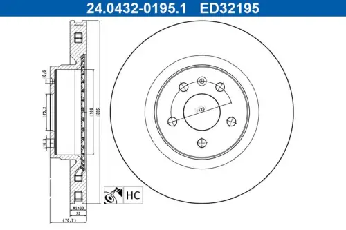 TARCZA HAM. TESLA P. MODEL S/X 12- ATE 24.0432-0195.1)