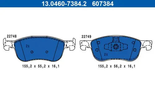 KLOCKI HAM. FORD P. FIESTA 1,0-1,1/1,5 TDCI 17- ATE 13.0460-7384.2)