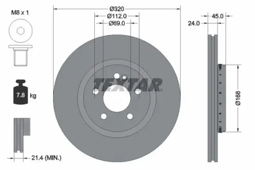 TARCZA HAM. DB T. C236/X254/C254/W206/W214/V223/W223 1,5-3,0 20- TEXTAR 92358925)
