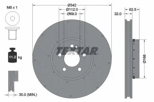 TARCZA HAM. DB P. W205/W213/C238/C257 1,6-3,0 4-MATIC 14- TEXTAR 92358525)
