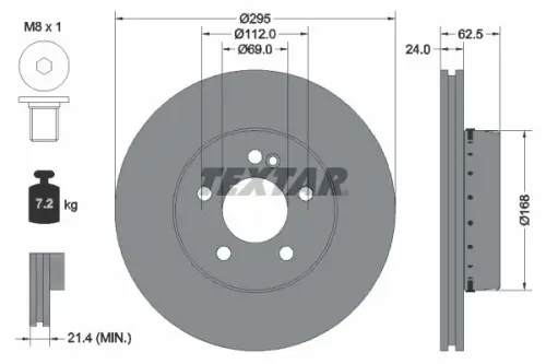 TARCZA HAM. DB P. W205/S205/C205/A205 1,5-2,2 14-23 TEXTAR 92358725)