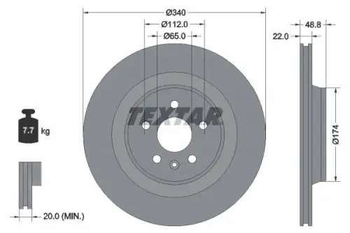 TARCZA HAM. MG T. MG 4 EV 4X4 22- TEXTAR 92355003)