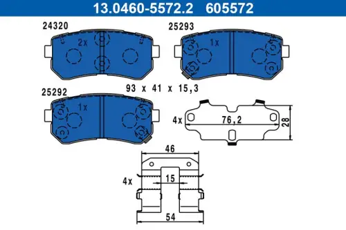 KLOCKI HAM. HYUNDAI T. SONATA/TUCSON 1,6-2,4 GDI 14-20 ATE 13.0460-5572.2)