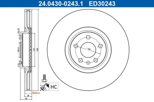 TARCZA HAM. POLESTAR P. 2 EV 19- ATE 24.0430-0243.1)