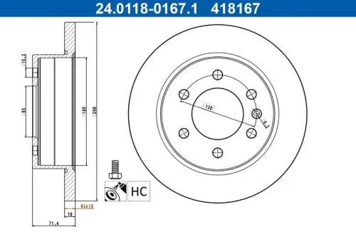 TARCZA HAM. DB T. SPRINTER 2,0-3,0 18- ATE 24.0118-0167.1)