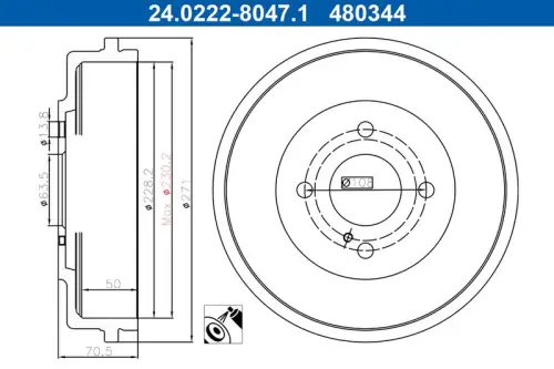 BĘBEN HAM. FORD T. TOURNEO/TRANSIT 1,0/1,5-1,6 TDCI 14-23 ATE 24.0222-8047.1)