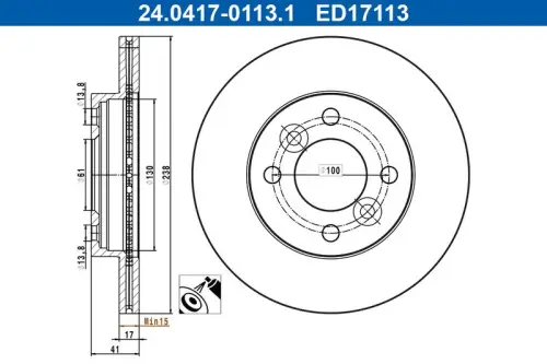 TARCZA HAM. DACIA P. SPRING 20- ATE 24.0417-0113.1)