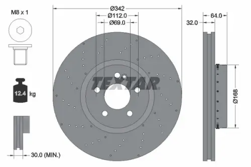 TARCZA HAM. DB P. C236/W206/S206 1,5-3,0 21- TEXTAR 92359225)
