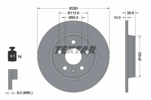 TARCZA HAM. MG T. ZS SUV EV 19- TEXTAR 92354503)