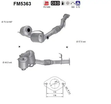 FILTR CZĄSTEK STAŁYCH FORD MONDEO V 2,0 ECOBLUE EURO 6 AS FM5363)