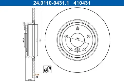 TARCZA HAM. JAGUAR T. XE/XF 2,0 D 15- ATE 24.0110-0431.1)