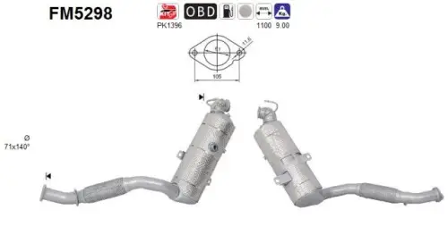FILTR CZĄSTEK STAŁYCH DPF FORD TRANSIT 2,0 ECOBLUE 4WD EURO 6 AS FM5298)