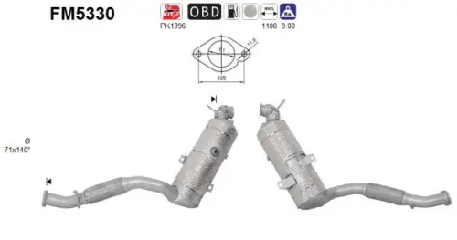 FILTR CZĄSTEK STAŁYCH DPF FORD TRANSIT 2,0 ECOBLUE 4WD/RWD EURO 6 AS FM5330)