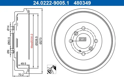 BĘBEN HAM. FORD T. ECOSPORT 1,0-2,0 4X4 12-18 ATE 24.0222-9005.1)