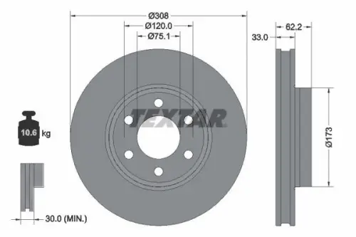 TARCZA HAM. FORD P. TOURNEO/TRANSIT E/2,0 D/2,5 23- TEXTAR 92352603)
