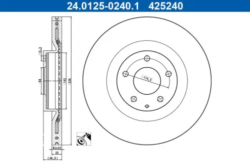 TARCZA HAM. MAZDA P. MX-30 20- ATE 24.0125-0240.1)