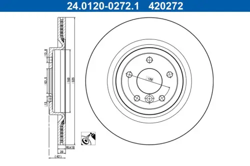TARCZA HAM. JAGUAR T. XE/XF 2,0-3,0 15- ATE 24.0120-0272.1)