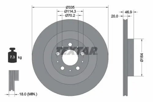 TARCZA HAM. TESLA T. MODEL Y 19- TEXTAR 92352403)